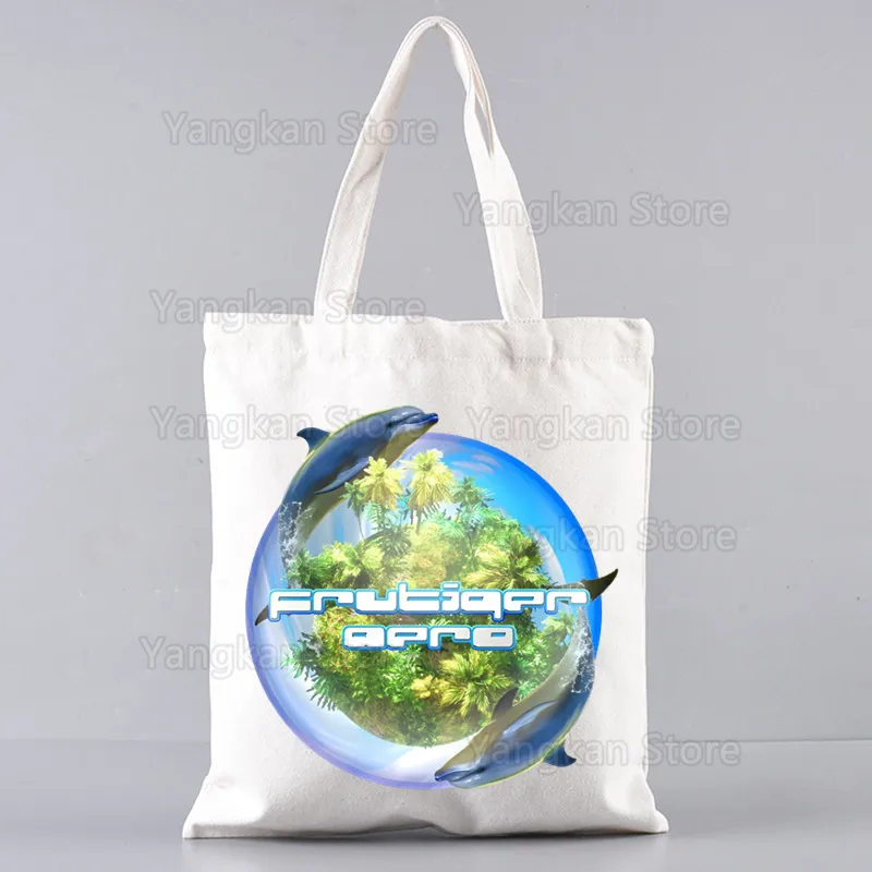 Frutiger Aero New Arrives Art Canvas Bag Totes Simple Print Shopping Bags Girls Life Casual Pacakge