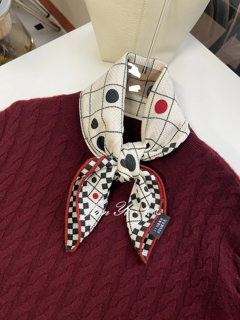 classic-versatile-silk-silk-wool-houndstooth-polka-dot-scarf-women-62cm-multi-functional-square-shawl-spring-autumn