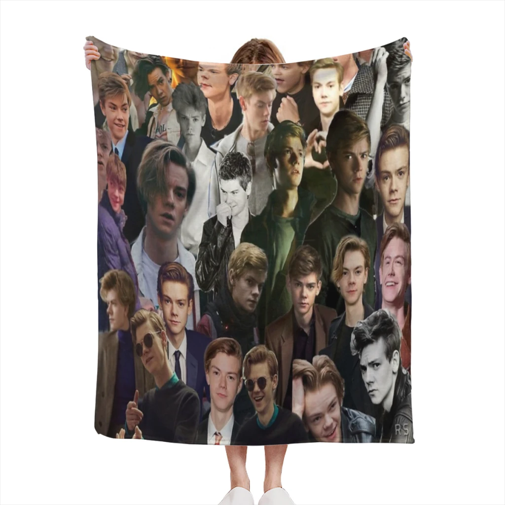 Thomas Brodie-Sangster Collage Thin Blanket Fluffy Soft Bedroom Decor Sofa Blankets Comforter Home and Decoration Summer Blanket