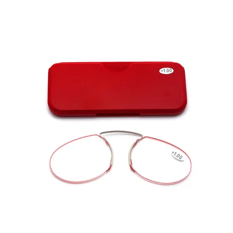 Fashion Legless Clip Nose Portable Reading Glasses Unisex Ultra Thin Magnification Eyewear Unbreakable 1.0+1.5+2.0+2.5+3.0