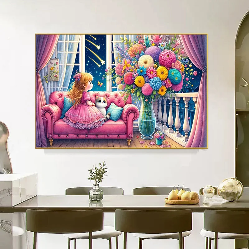 

Современный минималистичный набор для вышивания крестиком: Звездное нитяное вышивание, маленький размер, милый мультяшный дизайн для детской комнаты, спальни, домашнего декора