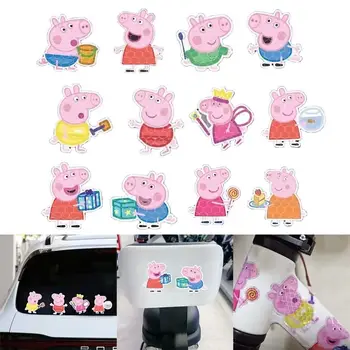 孩之寶小豬佩奇反光汽車貼紙 個人化汽車貼紙 趣味防水貼花 適用於汽車、卡車、摩托車油箱蓋 12 最佳銷售 小豬佩奇貼紙 - №3