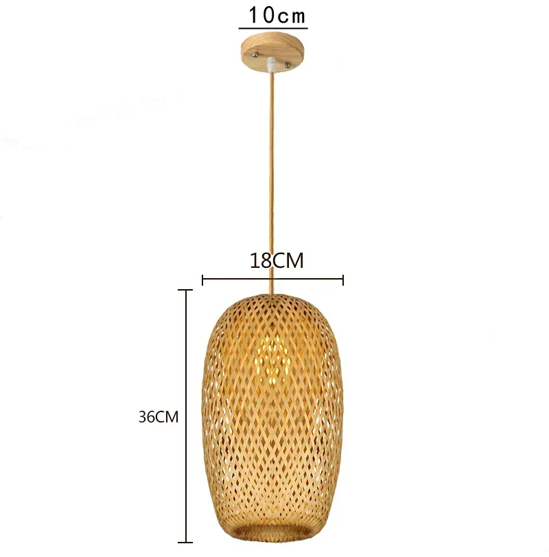 

Natural Style Bamboo Pendant Lights Chinese Hand Knitted Weaving Hanging Lamp Garden Restaurant Home Decor Lighting Fixtures