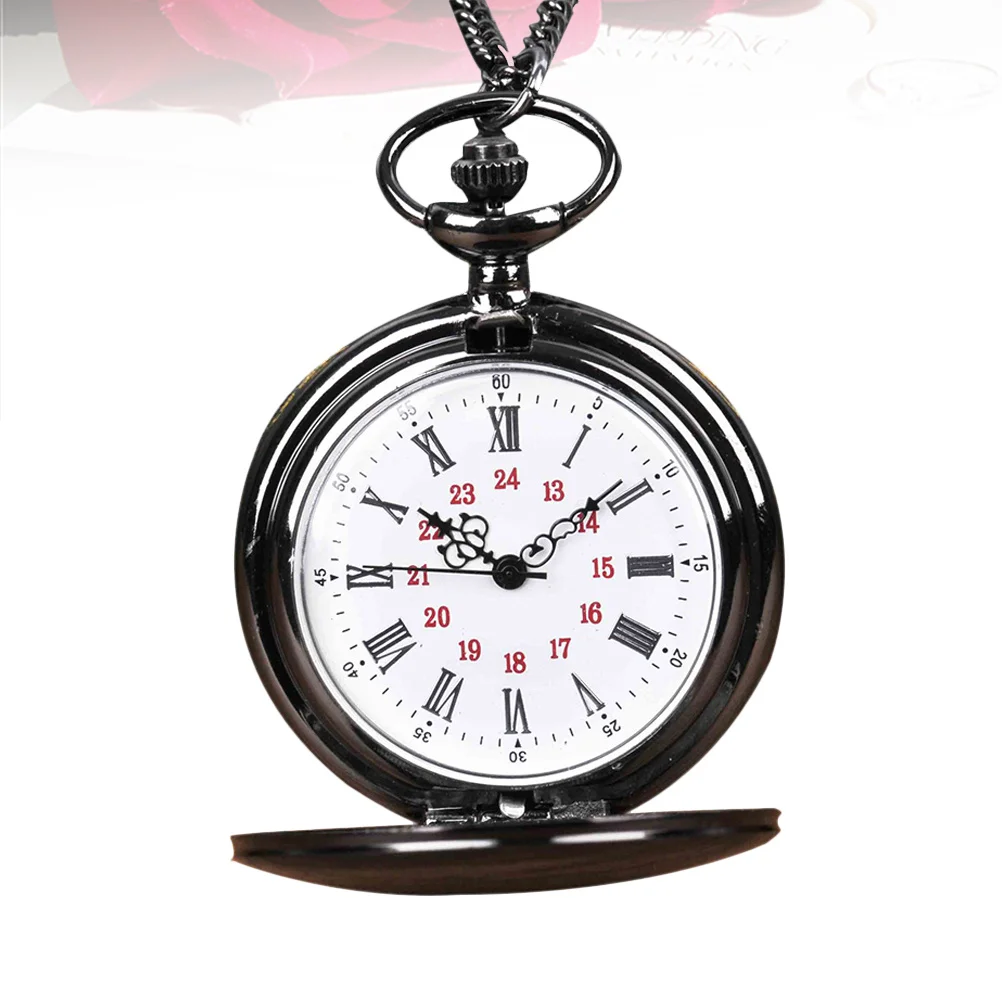Roman Dial Pocket Watch Vintage Style Pendant Clock Lightweight Portable Time Teller Exquisite Detail Ideal Gift for Family