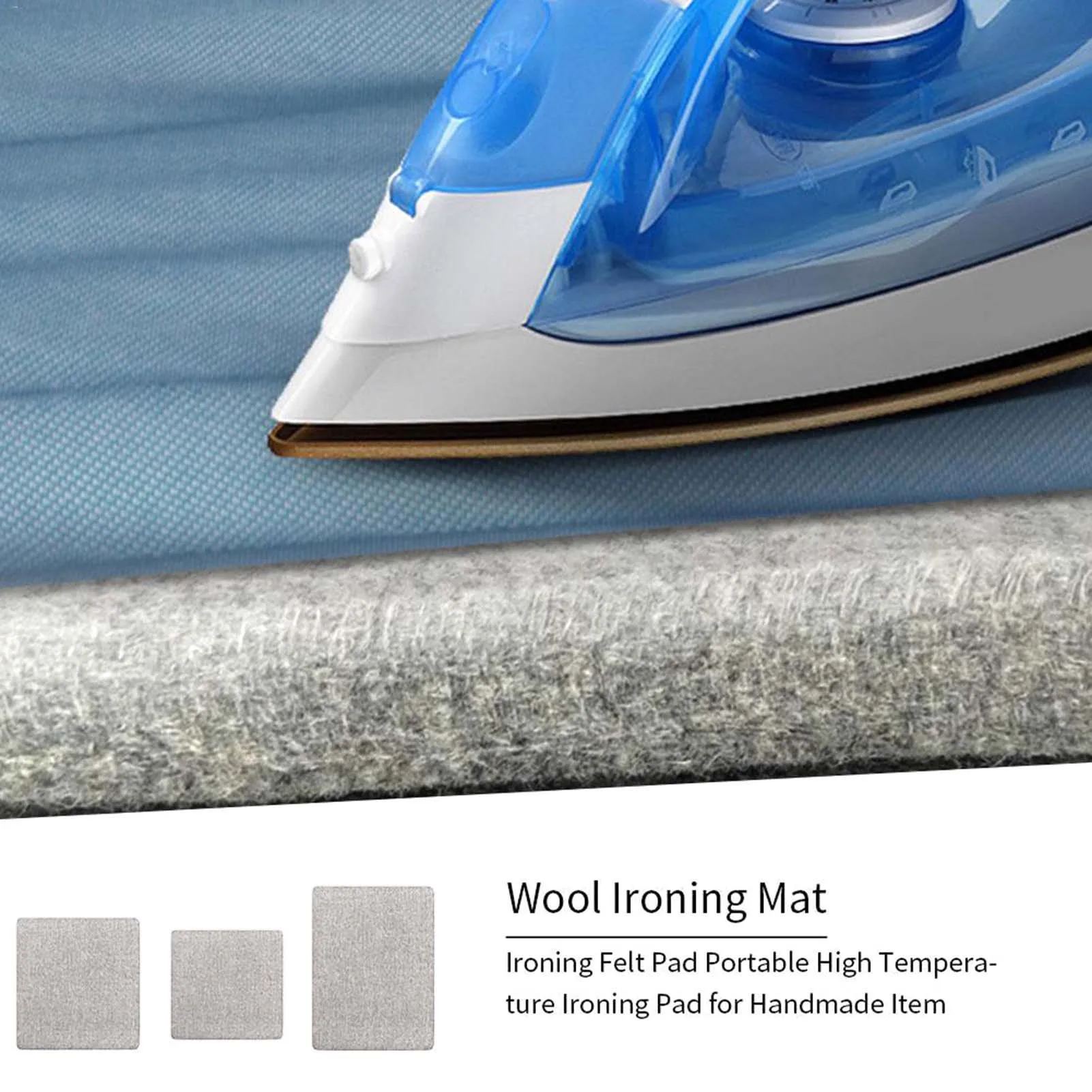 Wool Ironing Mat for Quilting Heat-Resistant Easy Press Grey Wooly Felted Iron Mat Sewing Notations and Supplies