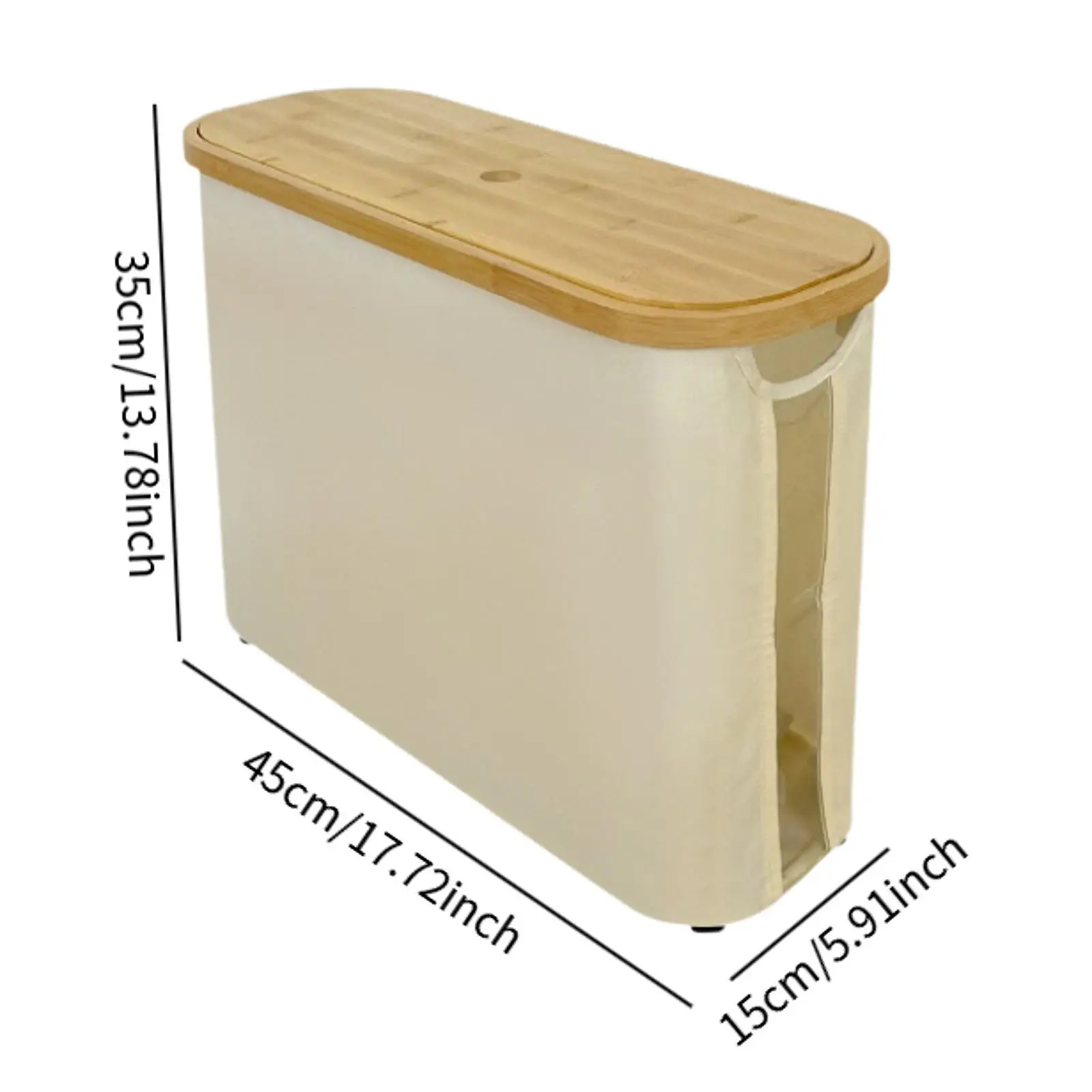 Sanitary Paper Storage Basket with Bamboo Lid with Handle Tissue Roll Storage Basket Toilet Paper Holder Bathroom Organizer