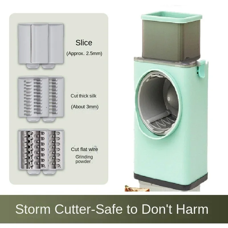 6 شفرات مبشرة الخضار المروحية اليد مكرنك آلة تقطيع المطبخ لتقطيع البطاطس أداة منزلية عملية متعددة الأغراض