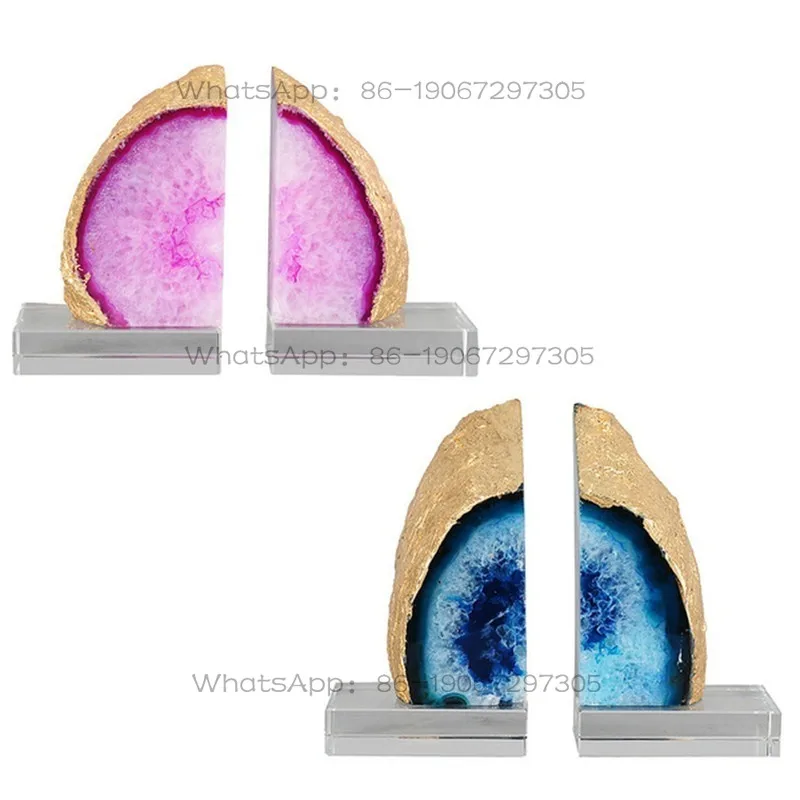 Suitable for Living Room Study Acrylic Agate Book File Ornament