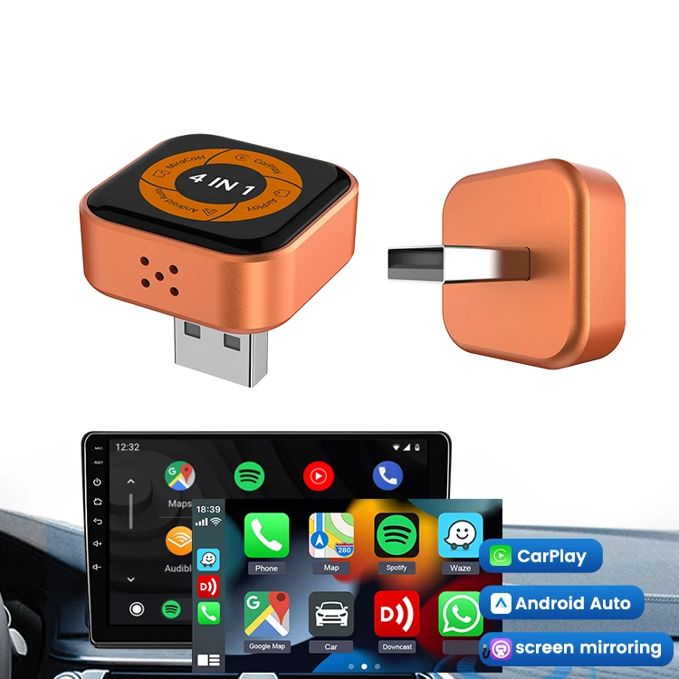 Smart Android Auto Adapter High Performance Mirror Link Carplay Wireless Voiture Ai Box Module Wireless Carplay Dongle for Apple