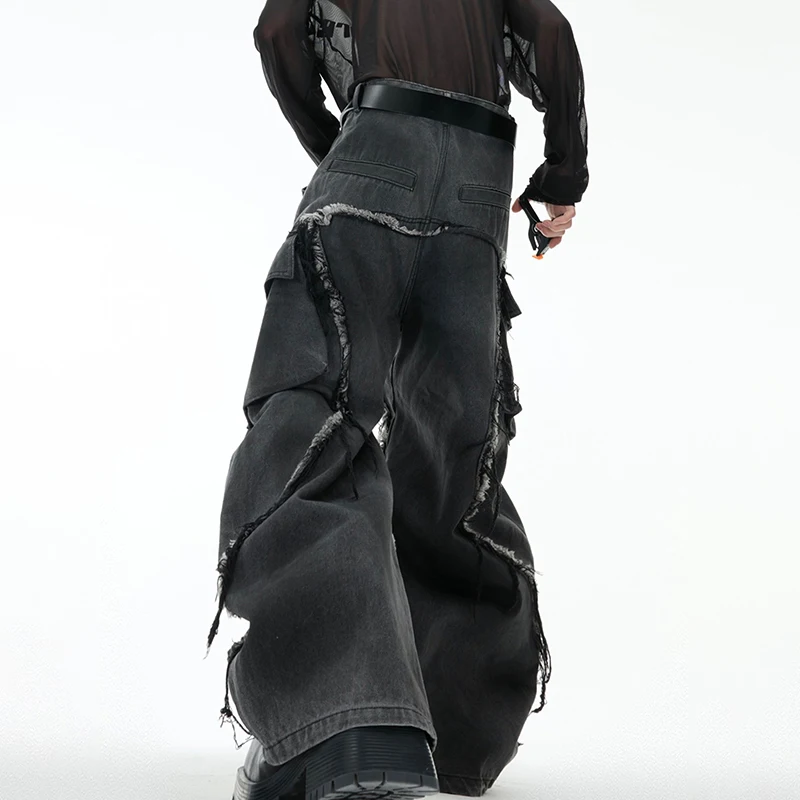 LUZHEN الأصلي يرتدي لدغ المرقعة تصميم جيوب تزيين الدنيم السراويل الرجال 2025 موضة جديدة الأصلي الشارع الجينز LZ8421