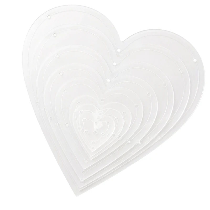 

QXND 8pc Heart Acrylic Sewing Pattern Templates For Clothing Fabric Decoration