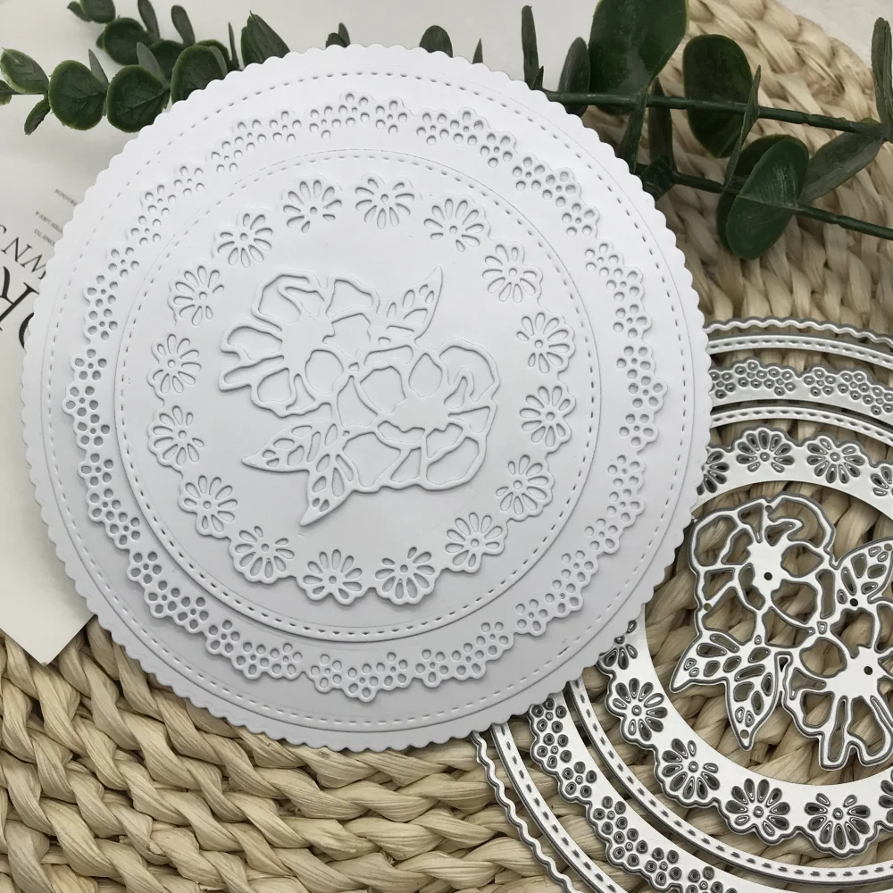 

1 шт. новые металлические штампы для резки, форма для цветов, круглые украшения, скрапбукинг, лезвие для рукоделия, трафареты, штампы