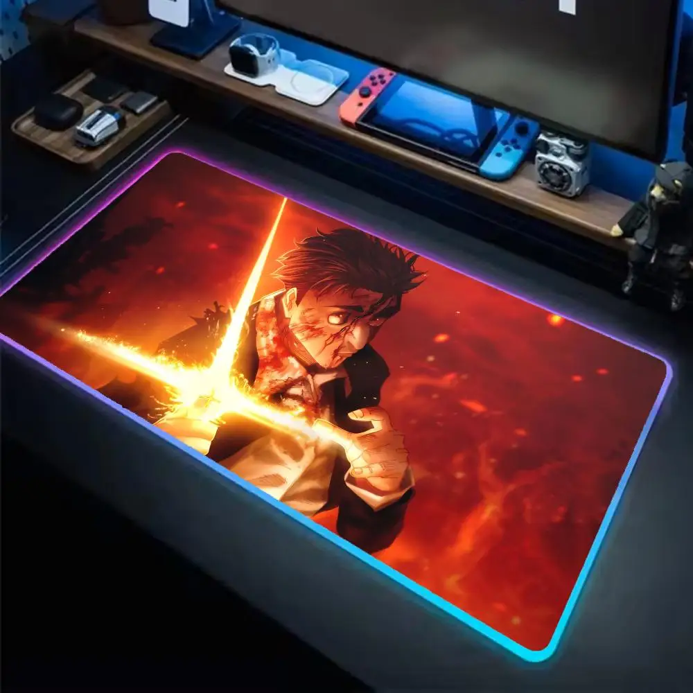 

Hiromi Higuruma Mouse Pad Anime Gaming Mouse Pad LED Table Pads Backlit Rubber Desktop XXL RGB Desk Mats