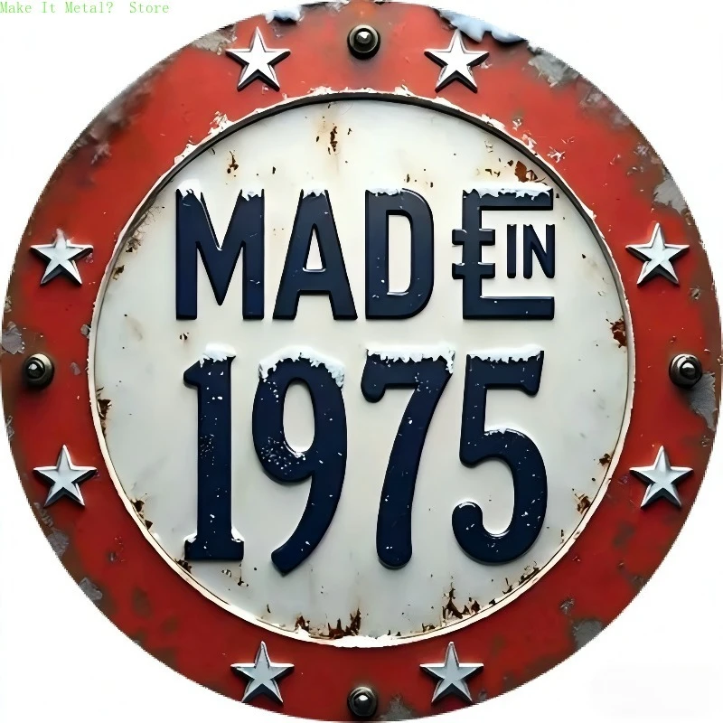 Circular Cast Iron Farmhouse Sign - 1975-1979 Barn Symbol, Rustic Kitchen Entryway Decor, Warm Housewarming Present