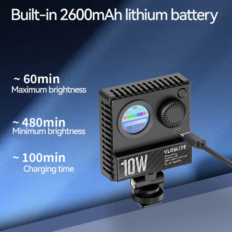 RGB كامل اللون الفيديو الضوئي 1800-9000K ملء الضوء للكاميرا الهاتف الذكي التصوير الفوتوغرافي فيديو البث المباشر Tiktok YT Light CRI 95 +