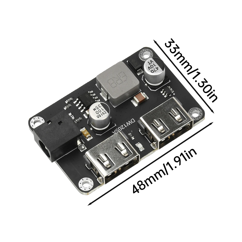 Modulo step-down DC-DC da 9 V/12 V/24 V a 5 V 5 A Modulo di ricarica rapida doppio USB Scheda di ricarica per auto con guscio