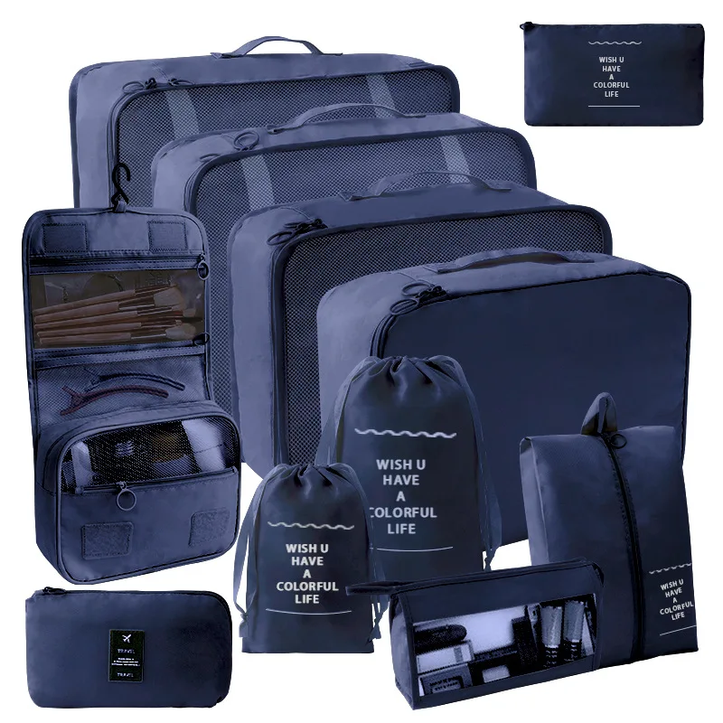 

11PCS Travel Luggage Organizers Set Waterproof Suitcase Organizer Bags Clothes Shoes Cosmetics Toiletries Storage Bags