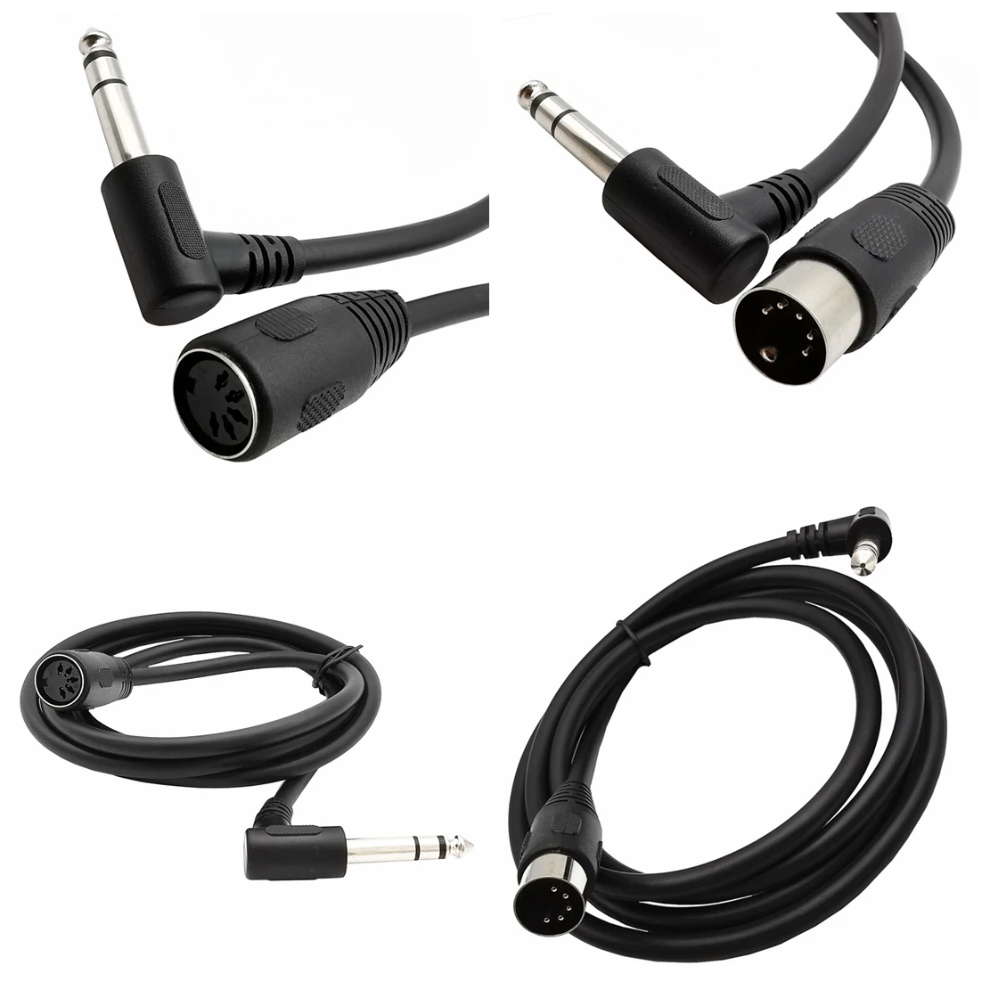 90 Degree Right MIDI Din 5-pin 5PIN Male To Monoprice 6.35mm Female TRSE Electric Piano Audio Mixer Stereo Audio Cable 0.2m 1.5m