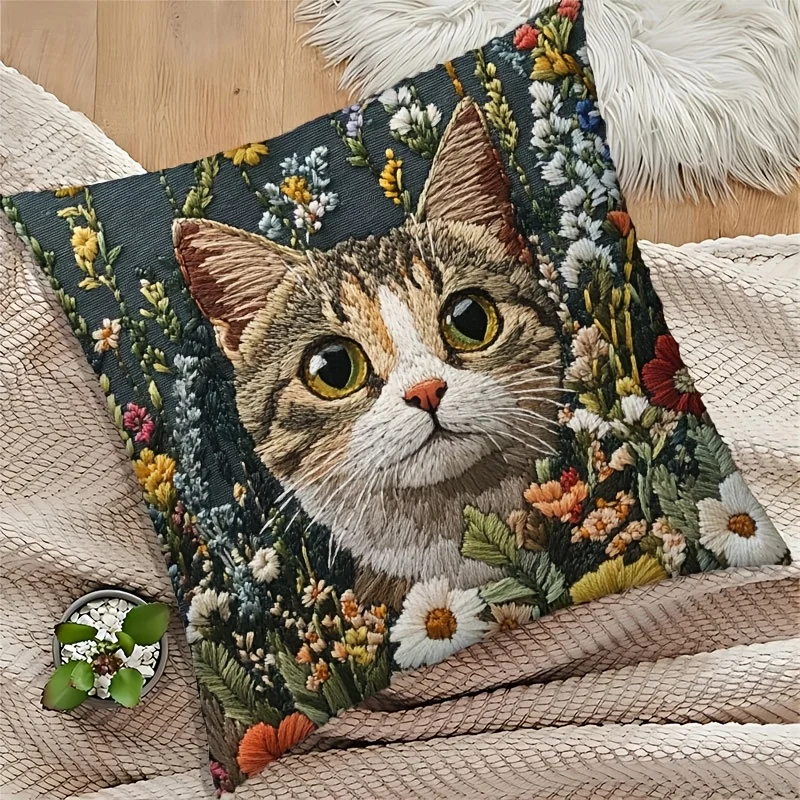 1 قطعة وسادة القط المعاصرة يغطي غرفة نوم مريحة أريكة ساحة المخدة غرفة المعيشة كرسي وسادة تغطي ديكور المنزل هدية ﻿