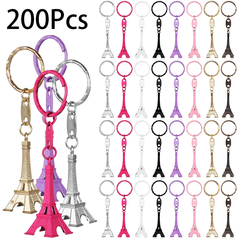 

200Pcs Eiffel Tower Keychain Retro Hanging Charm for Bag Purse Eiffel Tower Pendants Paris