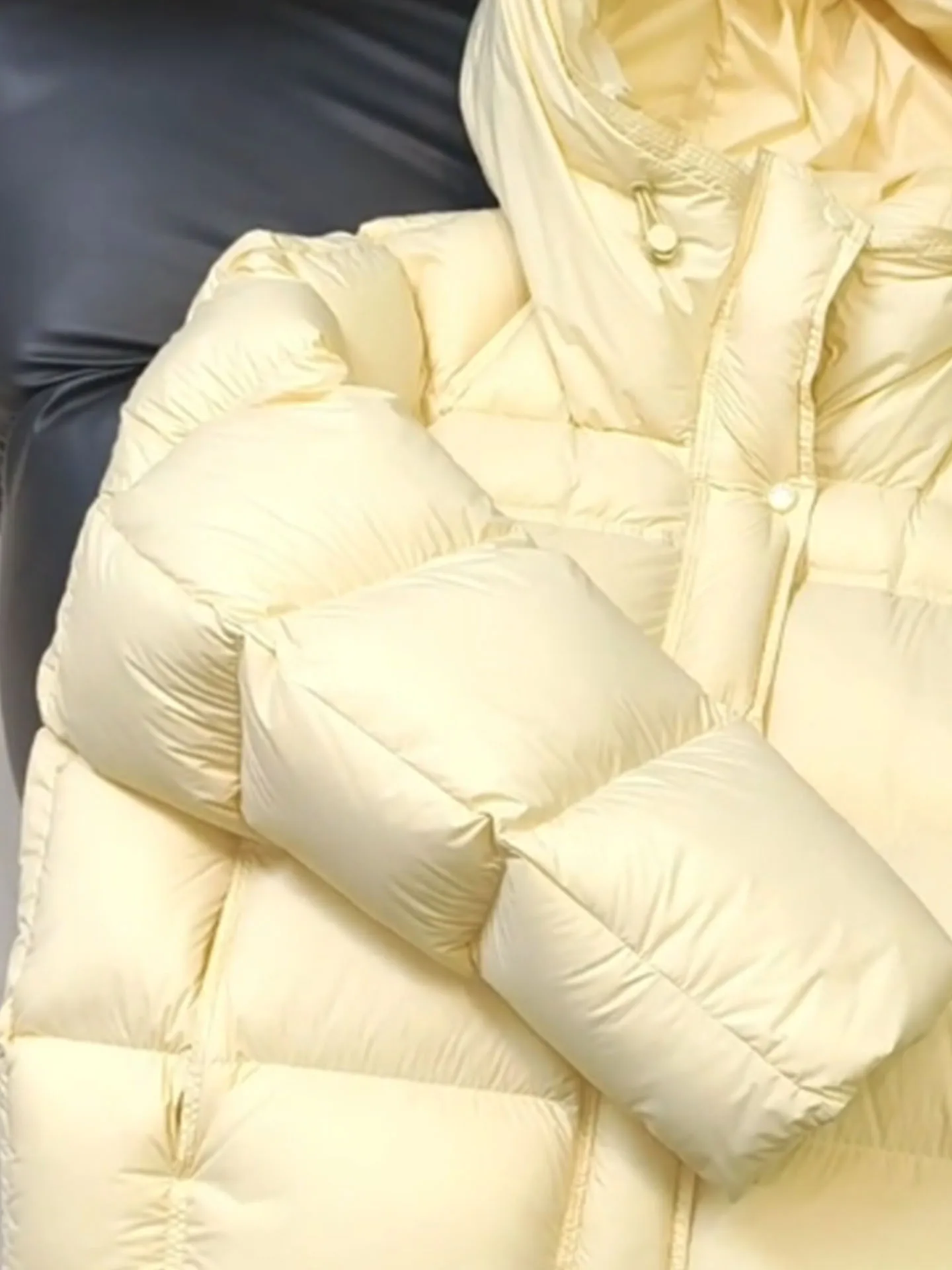 Premium ort Puffer Jaet Cappotto da donna Sle Warmth Pane Puffball Versione coreana Fibra di poliestere Bianco Imbottitura in piuma Du