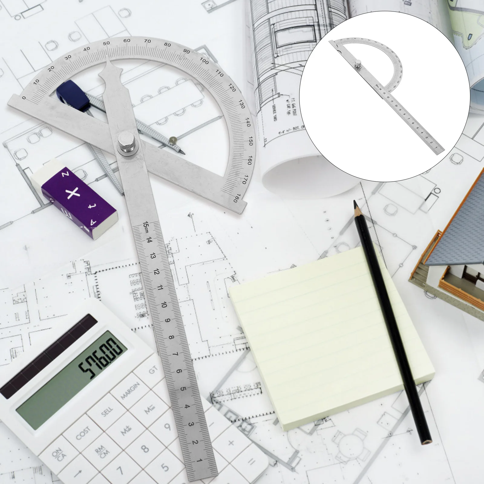 

Stainless Steel Swing Arm Protractor Woodworking Angle Finder Measuring Tool Metal Carpenter Precision Protractor