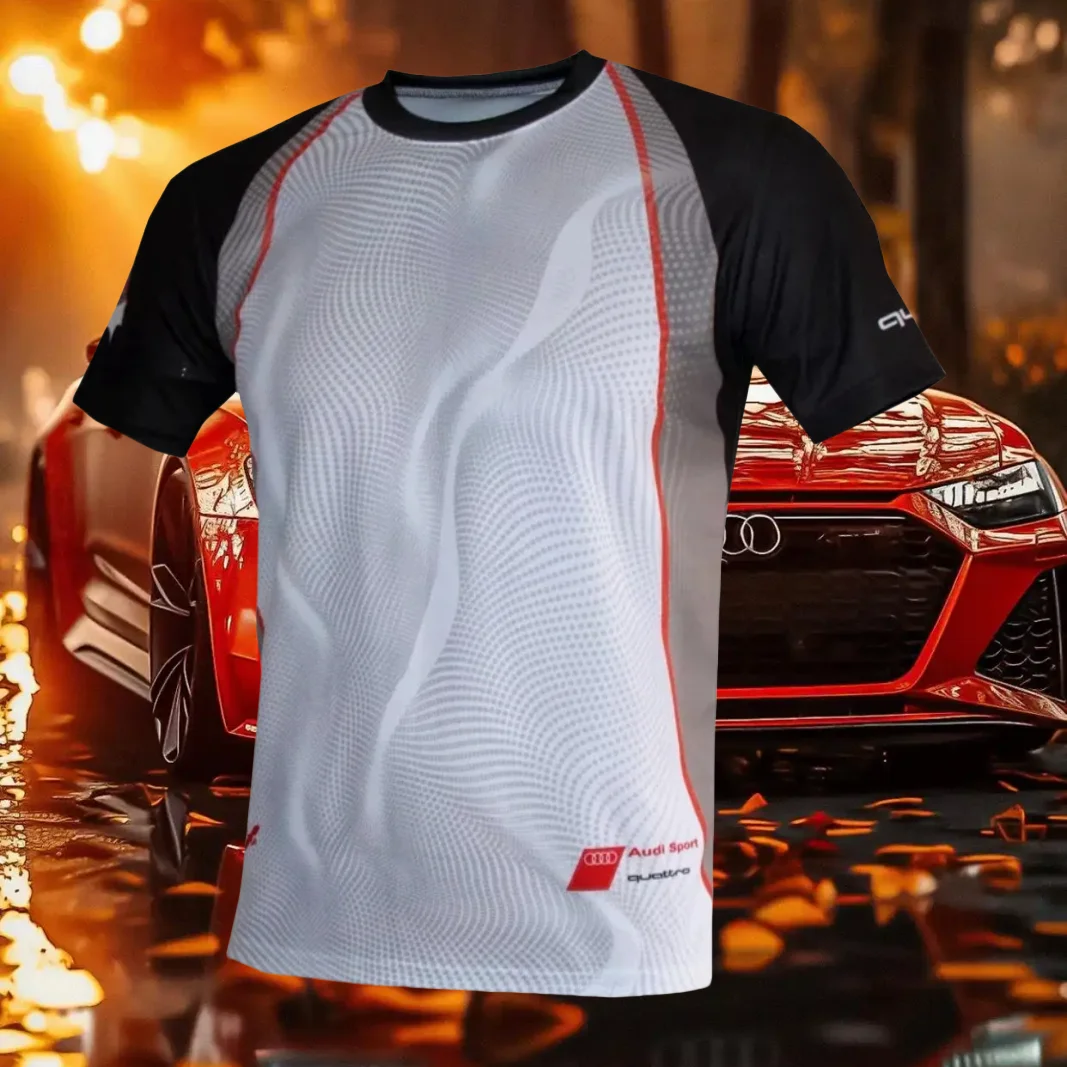 

Лидер продаж, модная футболка с принтом для гонок на мотоциклах Audi, быстросохнущая дышащая повседневная гоночная футболка для взрослых с короткими рукавами
