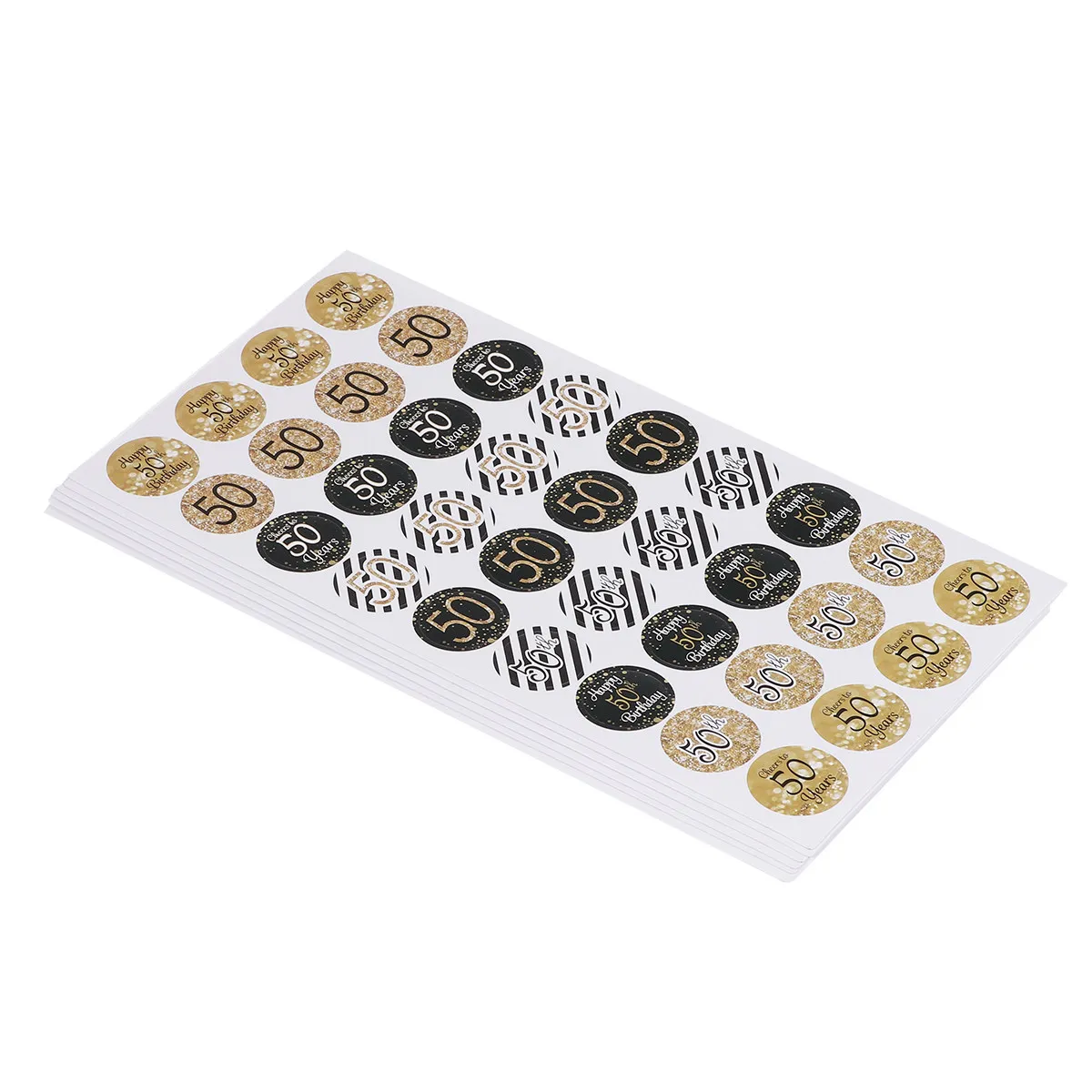 

432Pcs Round Birthday Sticker Sealing Labels for Gift Packaging Party Decorations Candy Bag Favors 50Th Celebration Waterproof
