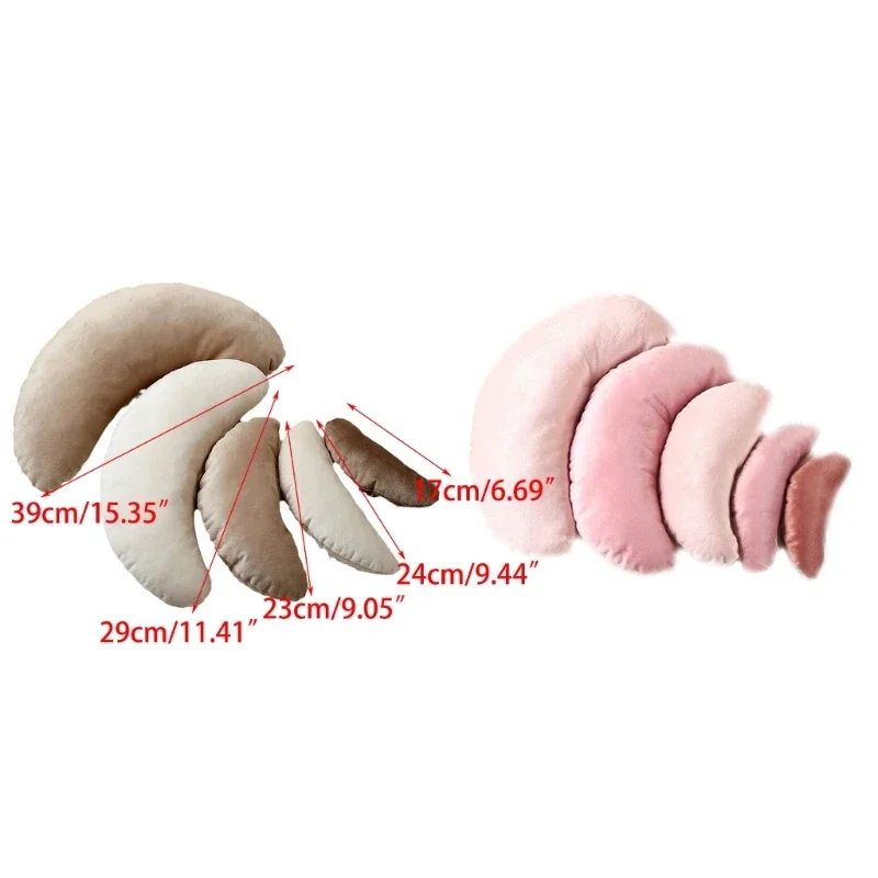 5pcs Newborn Photography Accessories Pillow Newborn Photography Props Girl Boy Moon Shape Pillow Baby Photoshoot Props Studio