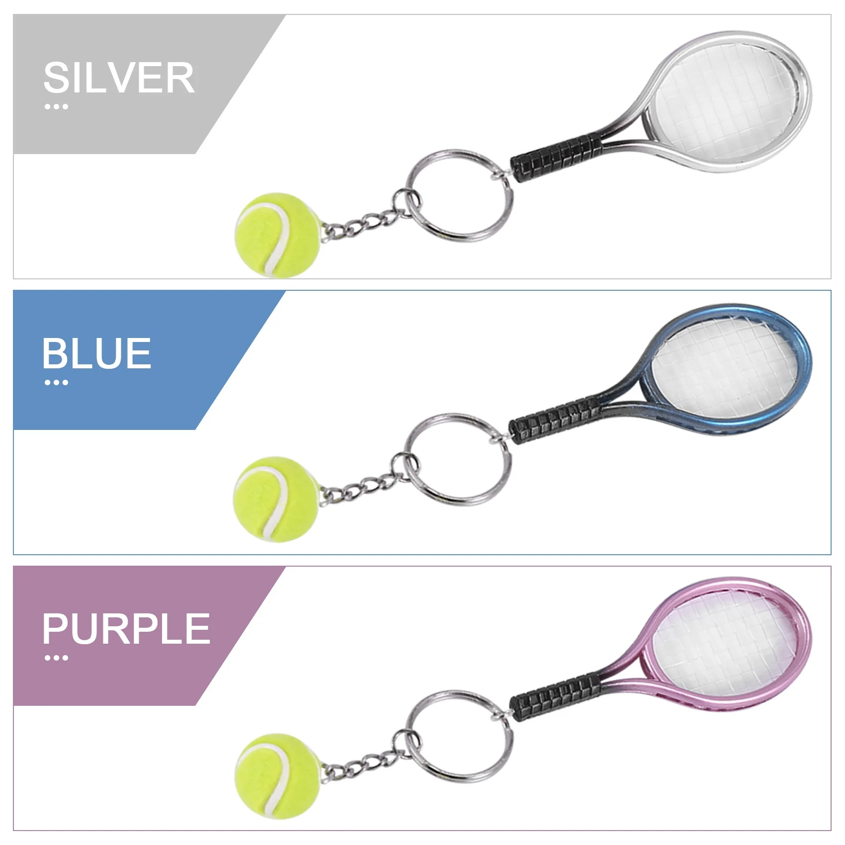 ABLA-6Pcs مضرب تنس صغير الكرة المفاتيح قلادة حقيبة الملحقات لحقيبة الرياضة الإعلان المشجعين الهدايا التذكارية حلقة رئيسية