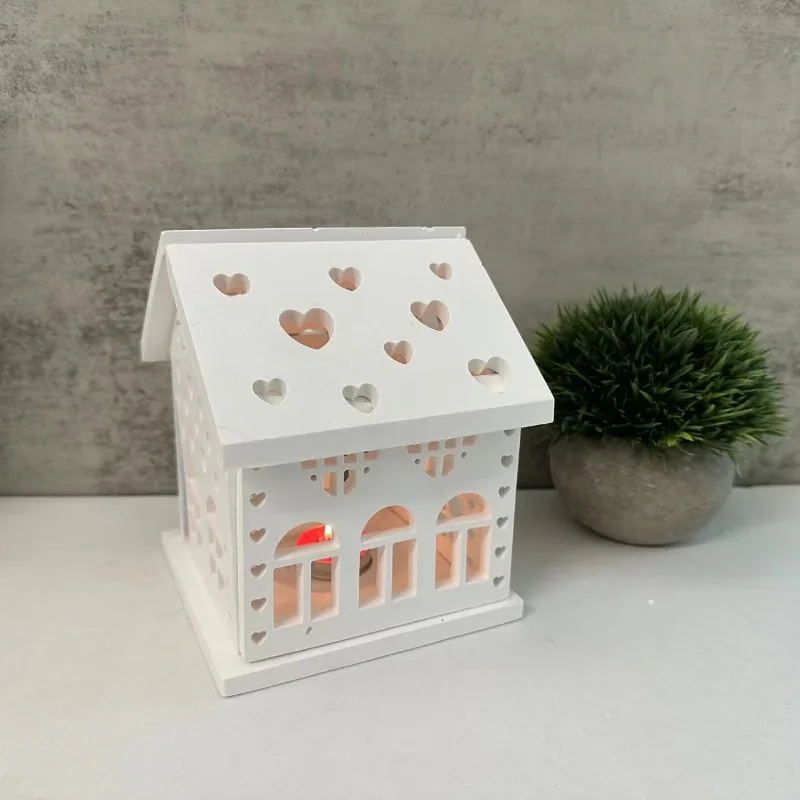 DIY Heart House Candlestick Silicone Mold HOME Houses Tea Light Candle Holder Craft Gift Making Resin Gypsum Molds Home Decor