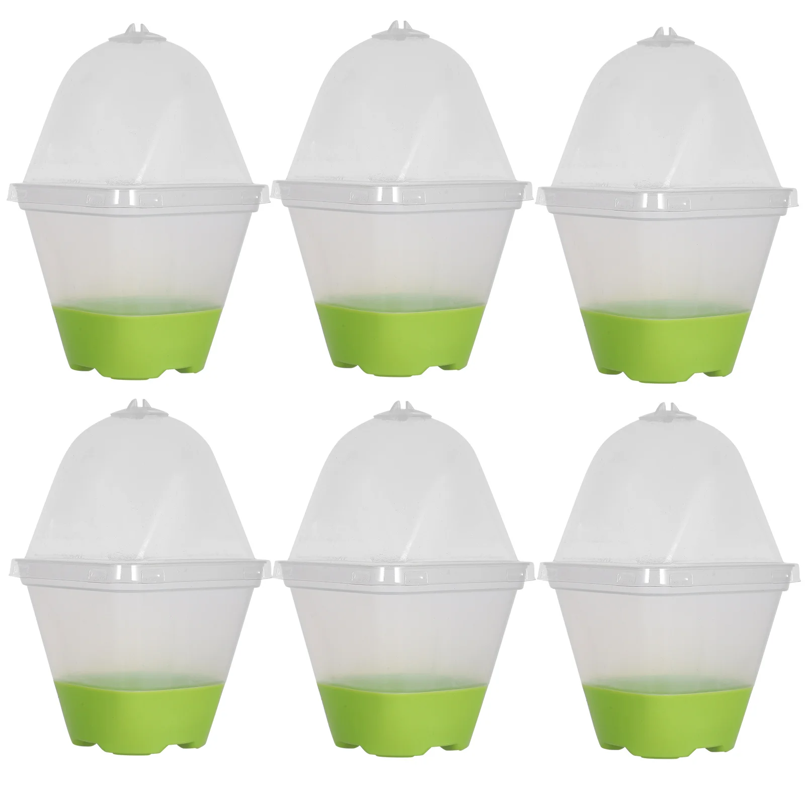 

6Pcs Clear Nursery Pots Seedling Pots with Humidity Dome Adjustable Vents Drainage Holes Silicone Base Plant Propagation Starter