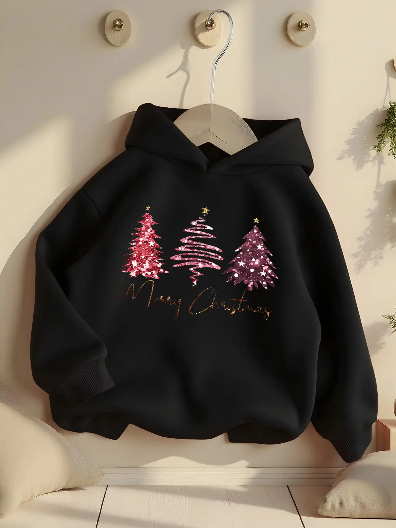 Boys' and girls' hooded sweatshirts, casual, cute, versatile, stylish printed sweatshirts, autumn trendy loose hoodies.