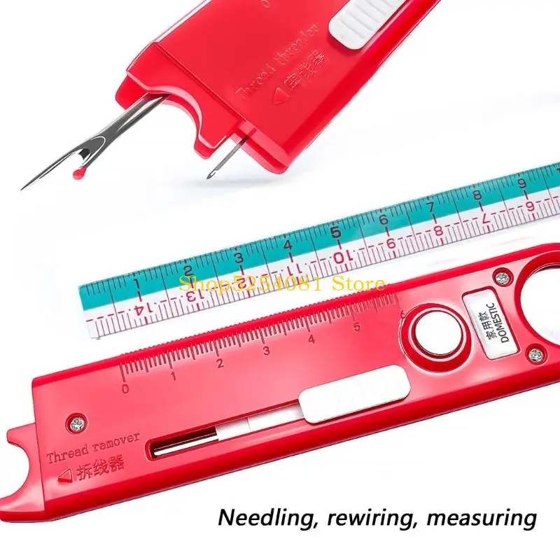 AXYC Sewing Threading Aid with Viewing Lens, Measuring Scale and Thread Opener for Clothing Repair and Fine Needle Work