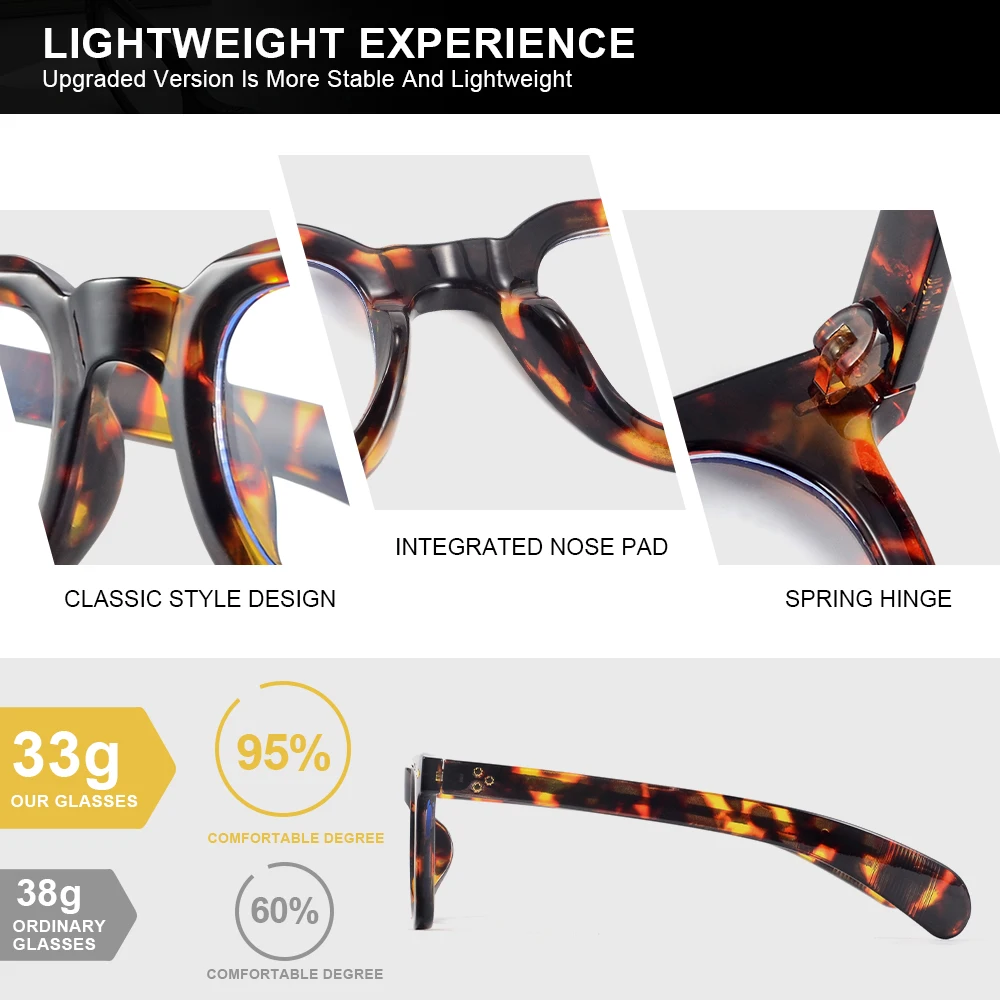 CRIXALIS Anti Blue Light Glasses For Men Women Retro Round Glasses Reading Daily Life Decorative Blue Light Glasses