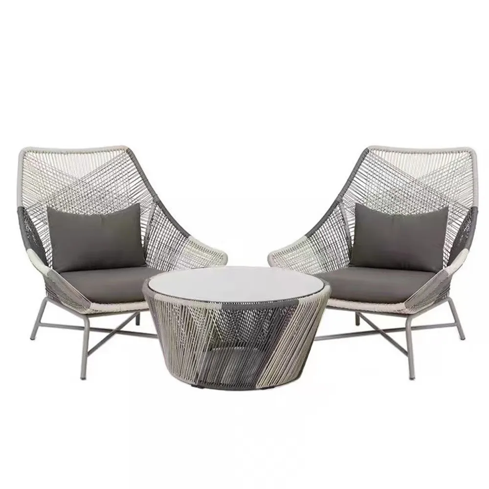 

Outdoor tables and chairs Balcony rattan chairs Tea table three-piece set Single leisure chair Furniture Sofa Outdoor courtyard