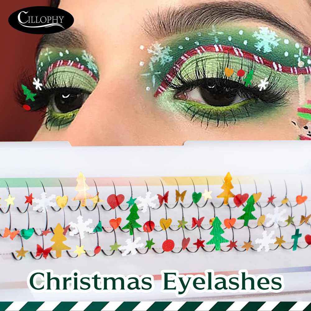 Color False Eyelash Extension Individual Lash 3D High Quality Natural Synthetic Decoration Lash Make Up For Christmas