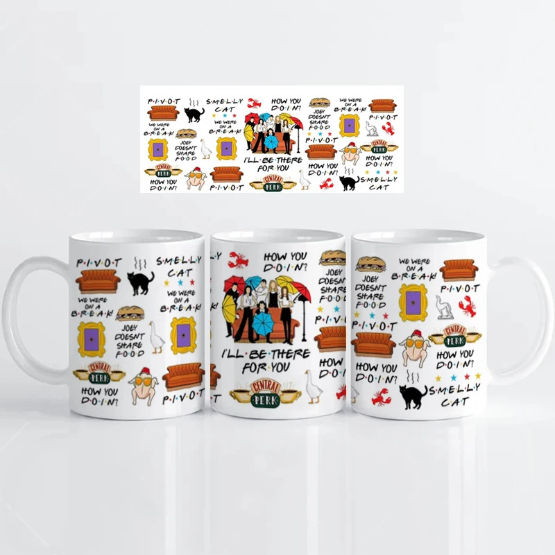 11OZ Friends Tv Show Mug, Sublimation Tea Milk Cup,Central Perk Coffee Mugs, Tea Cups, Mothers' day Gift