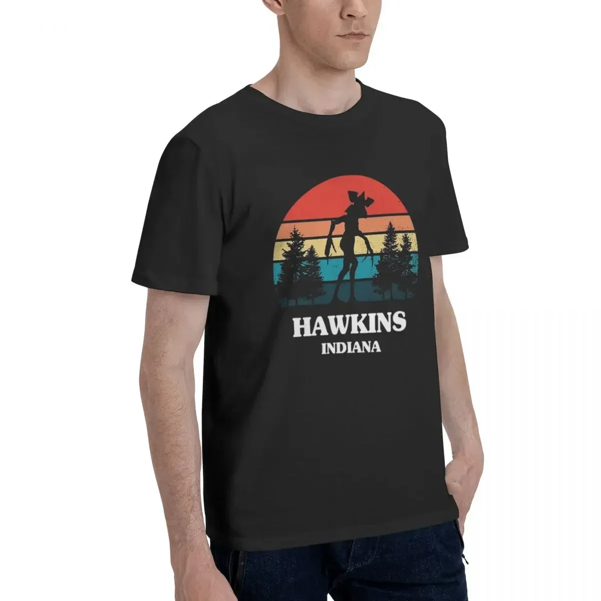 Demogorgon Hawkins 100% Cotton T-shirt Men Funny T Shirts Men O-Neck Short Sleeve S-6XL