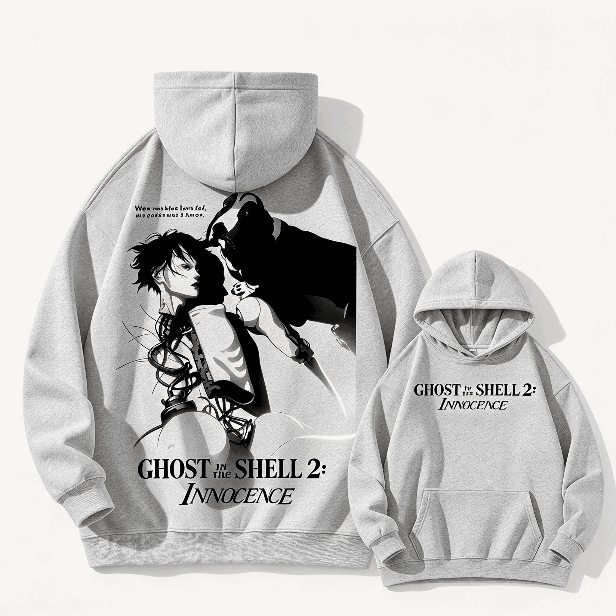Ghost in the Shell Print hoodies Casual Loose Oversized Unisex sweatshirt Sports Graphic Retro Fashion Neutral Harajuku Classic