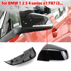 2x Carbon Fiber Style Black Side Mirror cover Caps for BMW Series 1 2 3 4 X M 220i 328i 420i F20 F21 F22 F23 F30 F32 F33 F36 X1