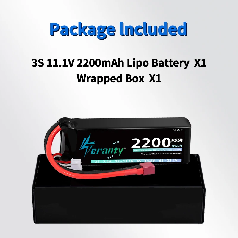 TERANTY 3S 11.1V 2200mAh 50C/100C Lipo Battery For RC Racing Cars Four Drive Off-Road Spare Parts 11.1V Battery
