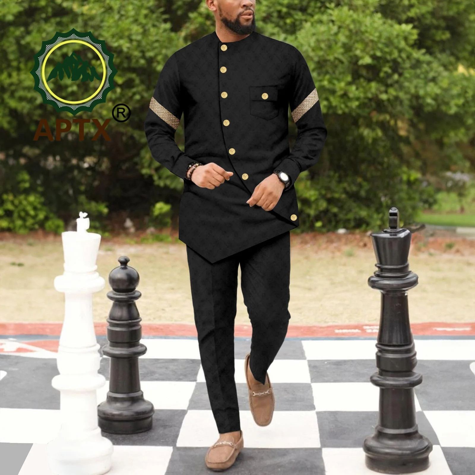 African Clothing Men designed Jacket Pants 2 Pieces Set Traditional Wedding Bazin Riche Attire African Men Suit Outfits 2416041