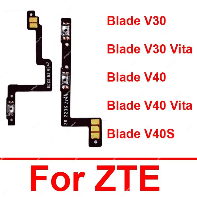 For ZTE Blade V30 Vita V40 Vita V40S On OFF Power Volume Button Flex Cable Side Power Volume Keys Flex Cable with Sticker Parts