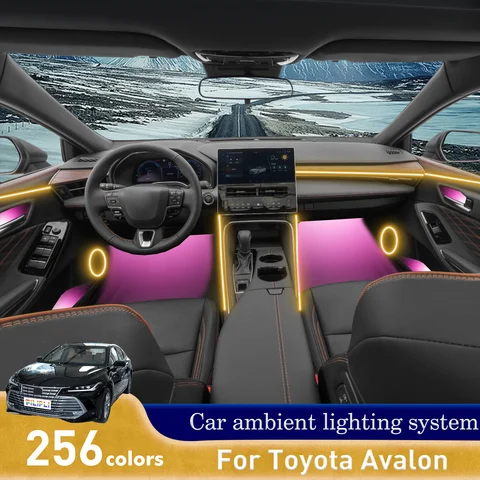 Toyota Avalon 스마트 원격 제어 자동차 인테리어 주변 조명 RGB 64 색상 LED 사용자 친화적 인 설치 키트