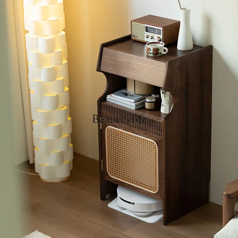 3North American Black Walnut Shelf Modern Storage Cabinet Solid Wood TV Side Cabinet