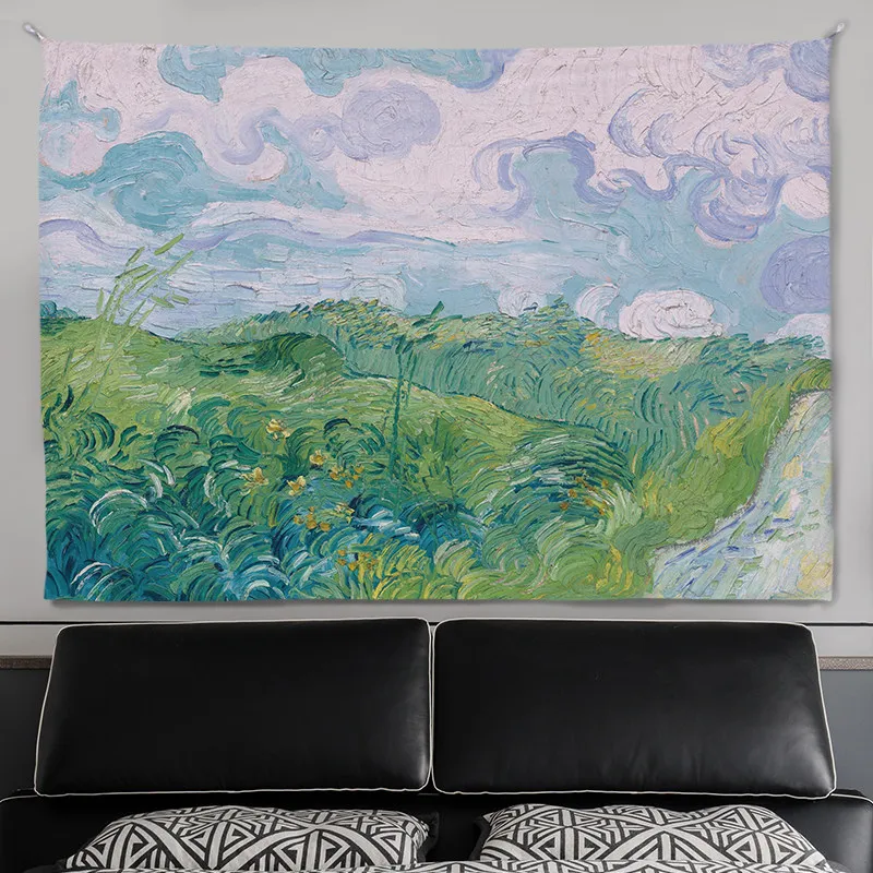 VIKAMA Van Gogh Meisterwerk-Wandteppich, geeignet für Wohnzimmer, Schlafzimmer und Büros. Langlebige und waschbare Wohndekoration.