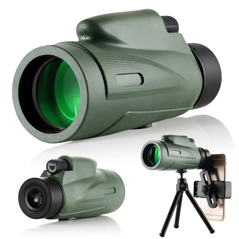 12X50 High Definition Outdoor Portable Monocular Travel Entertainment Mountain Climbing View Concert Telescope