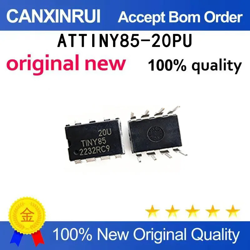 (5-100 PCS)  New ATTINY85-20PU with DIP-8 microcontroller and 8-bit microcontroller MCU for direct insertion