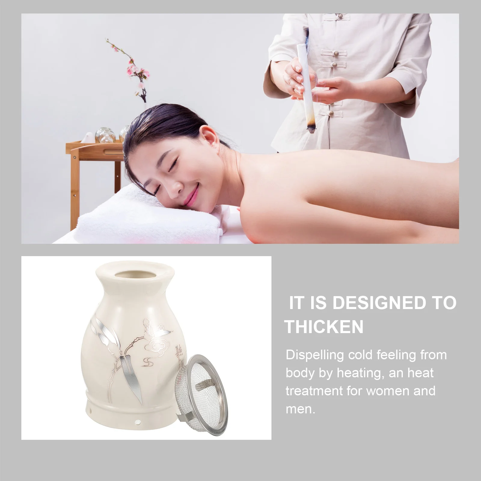 

Бытовая портативная керамическая чашка для прижигания, теплоизоляционная горелка для прижигания с толстыми стенками, горшок, массажный инструмент для холодного отжима